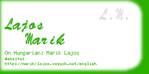 lajos marik business card